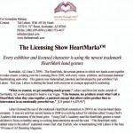 Press Release from the 2009 Licensing Show Presenting the heart hand gesture for licensing