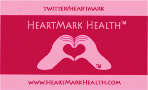 HeartMark Health heart hand logo and webaddress for the other website